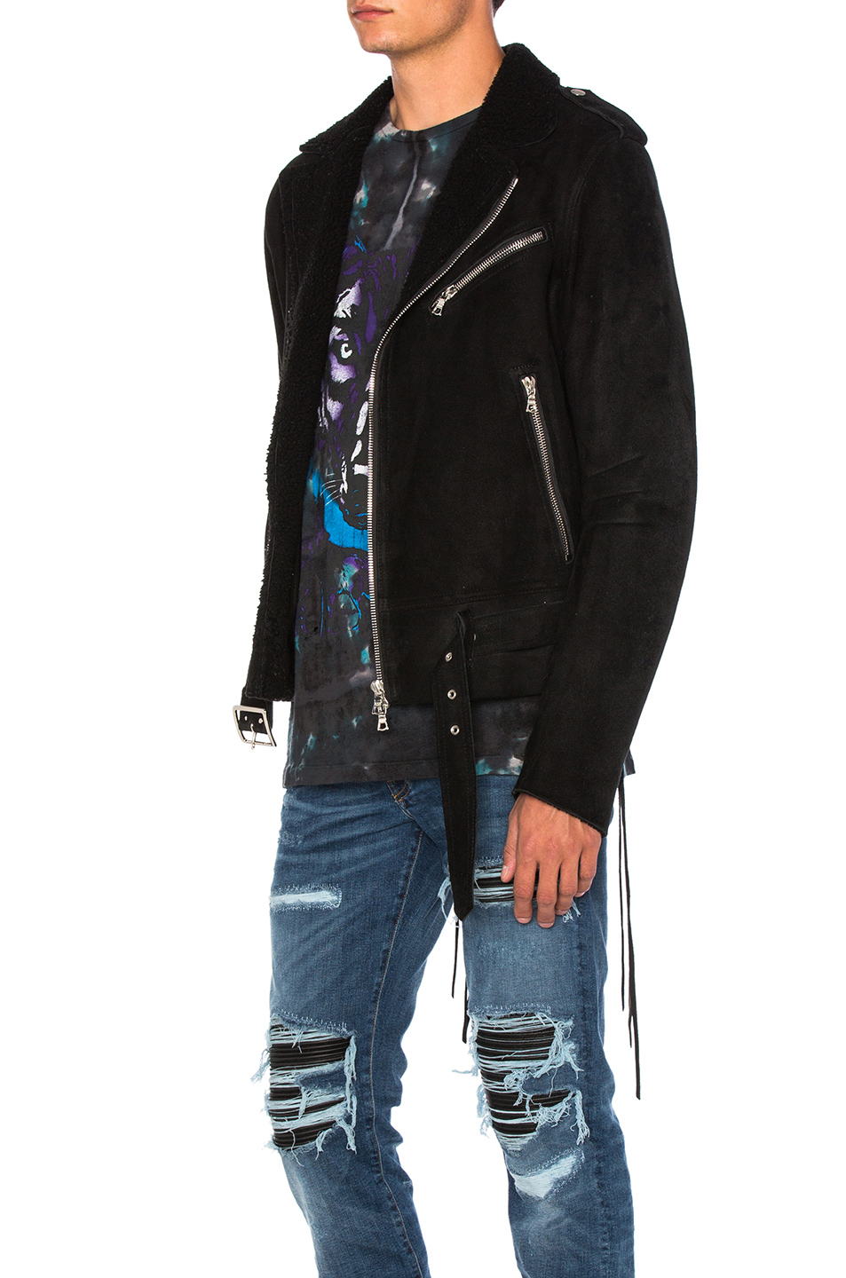 图象3 amiri shearling jacket – 黑色