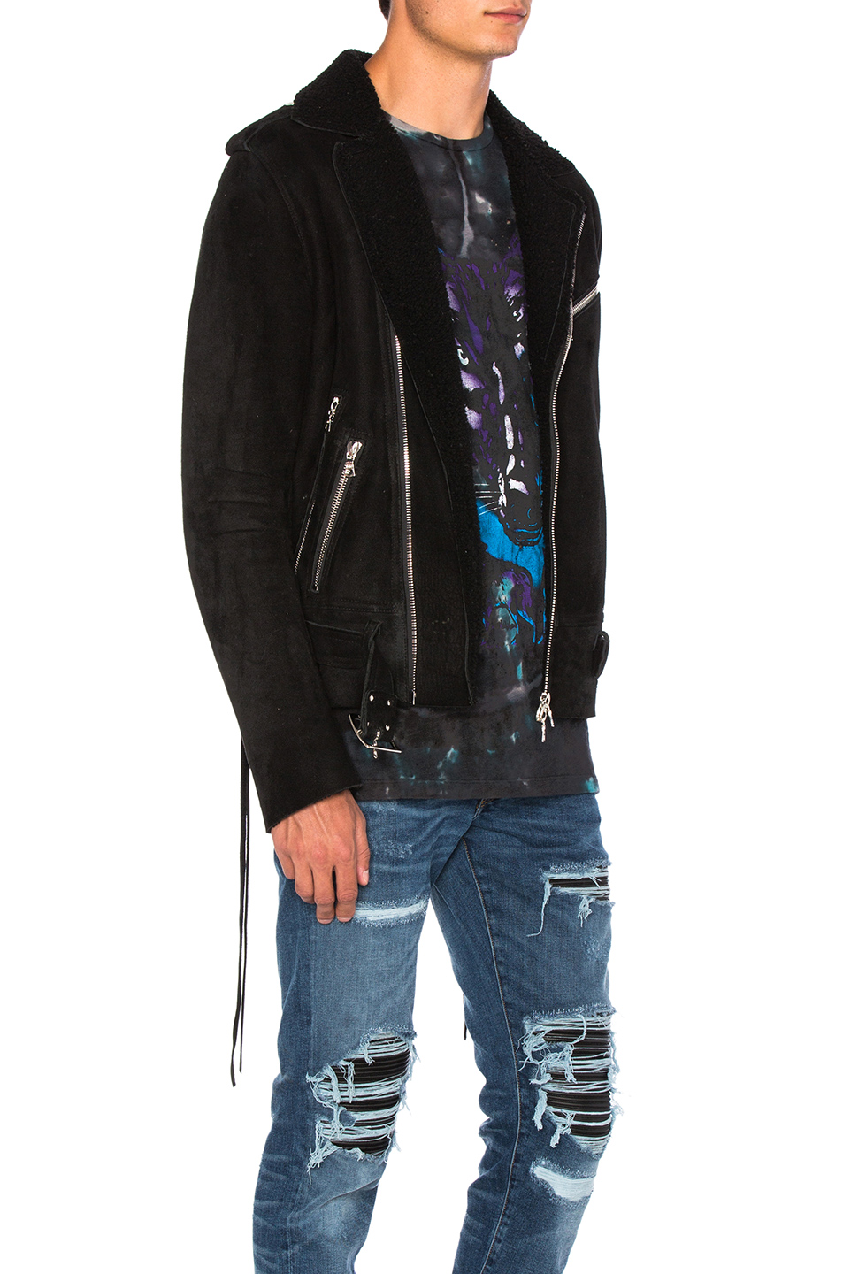 图象4 amiri shearling jacket – 黑色