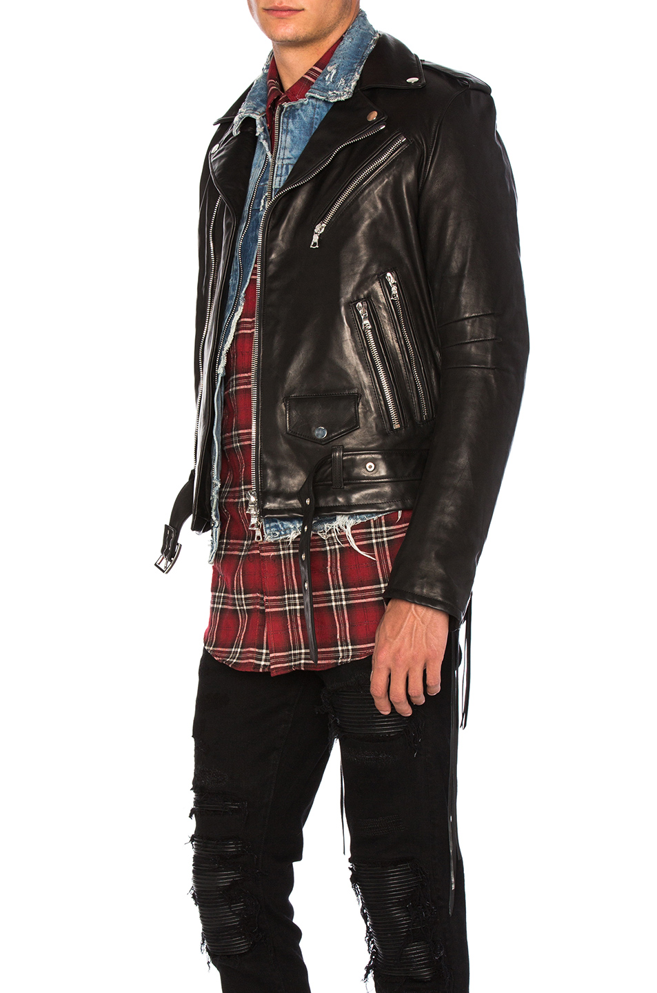 图象3 amiri vitellino leather jacket – 黑色