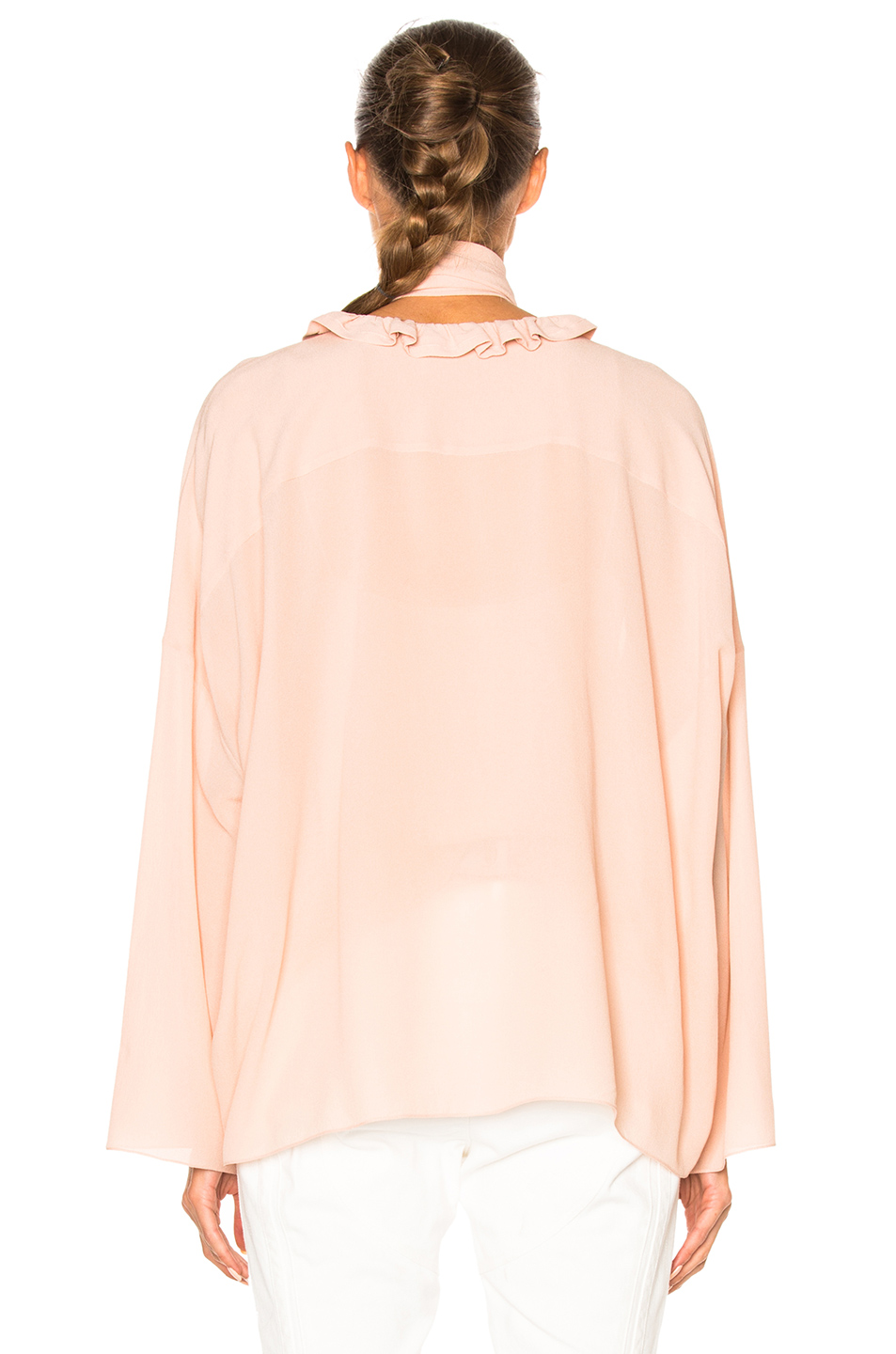 tender pink,vivid purple 图象4 chloe silk georgette blouse – tender pink