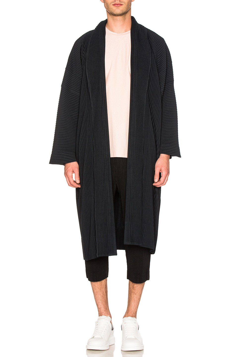 issey miyake homme plisse long jacket 墨水蓝 灰色 fwrd