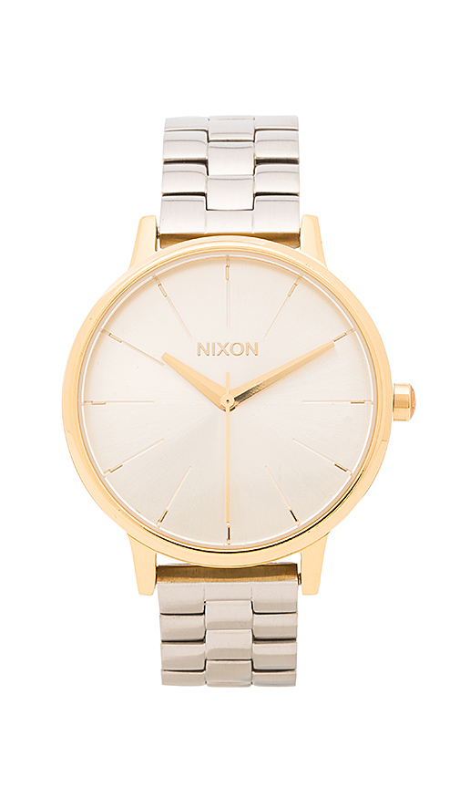 nixon kensington 手表 – 金黄&银色 | revolve