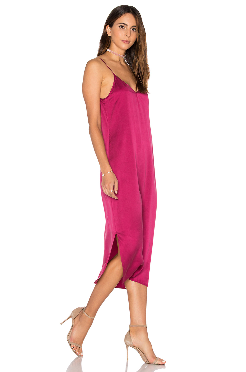 Equipment ANIKA 吊带裙 – 黑紫色 | REVOLVE